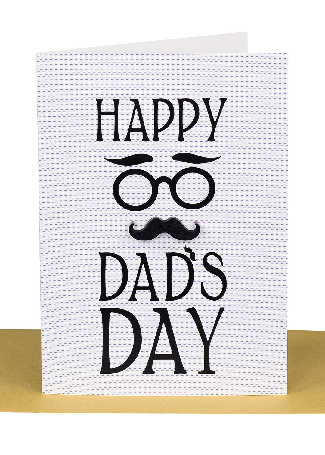 Greeting Card - Happy Dad's Day with Bronze Wooden Moustache