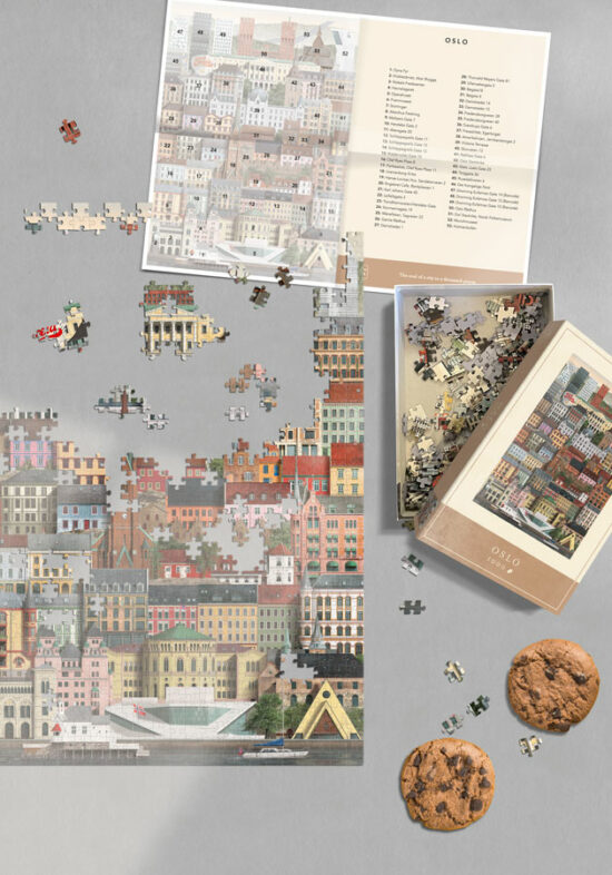 Puzzle Martin Schwartz: Aarhus, Danimarca. 1000 Pezzi, 50x70 Cm, Città. Nuovo!