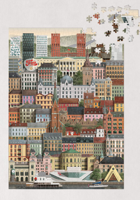 Puzzle Martin Schwartz Odense, puzzle de ville Danemark, 50