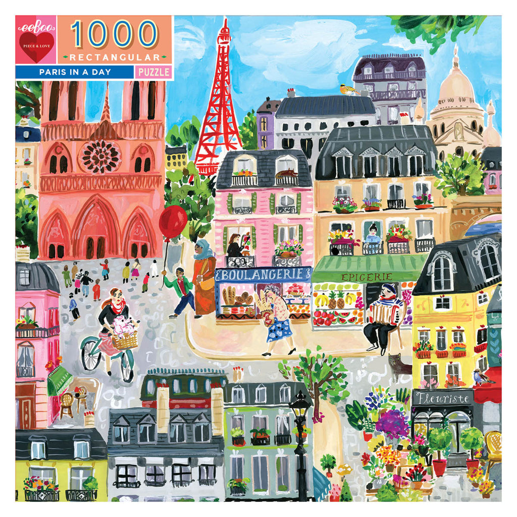 Eeboo Jigsaw Puzzle 1000 Piece - Paris In a Day