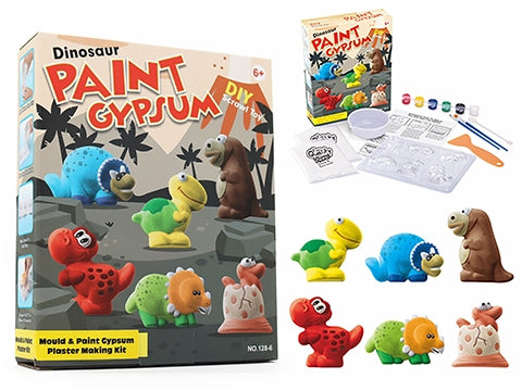Mould & Paint Gypsum Plaster Kit - Cartoon Dinos