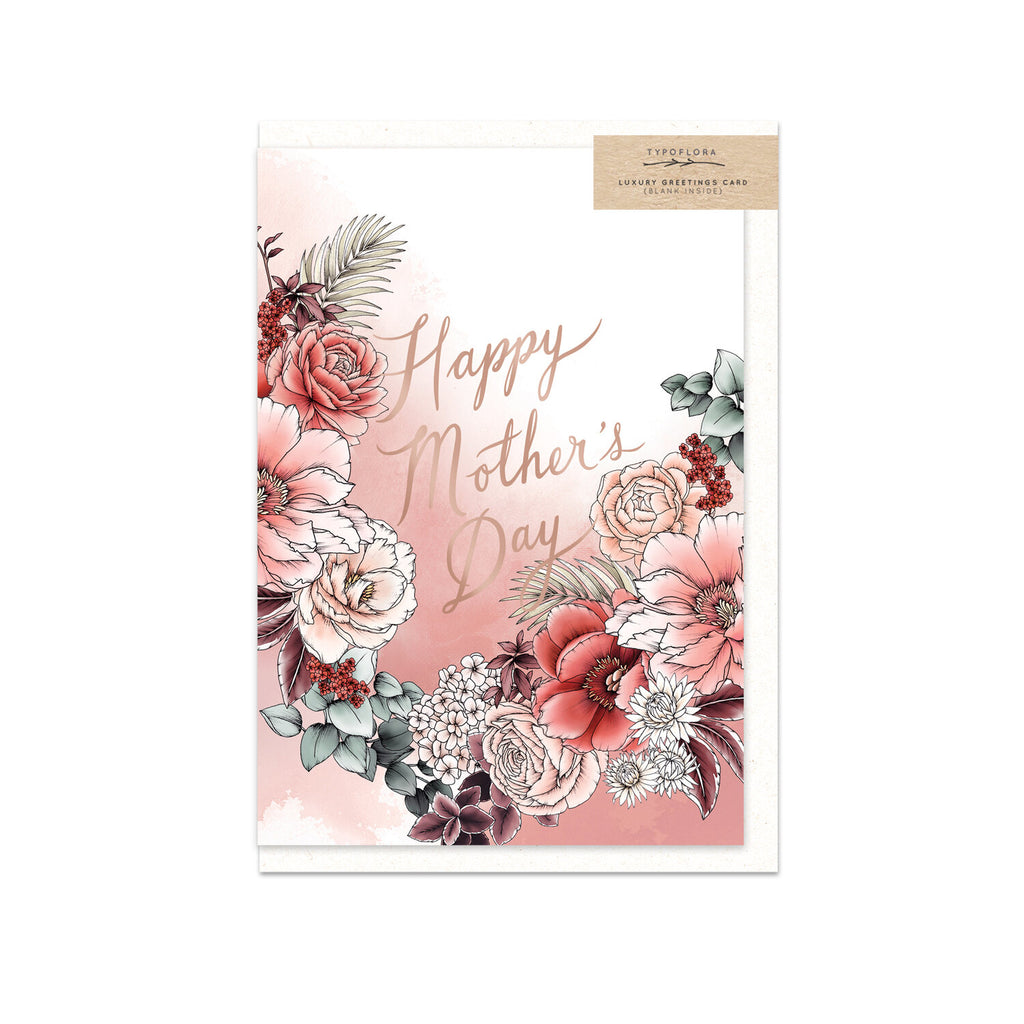 Typoflora Greeting Card - Red Mother's Day
