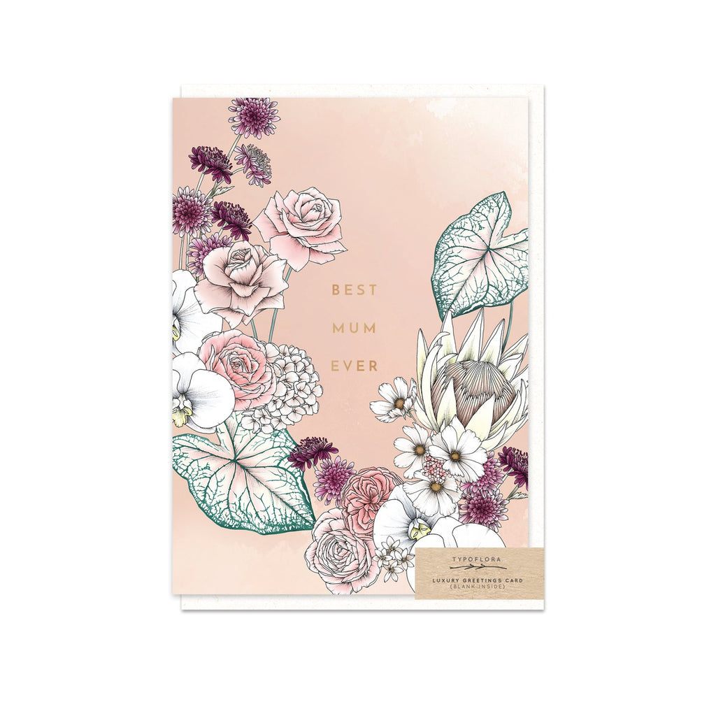 Typoflora Greeting Card - Dreamy Best Mum Ever