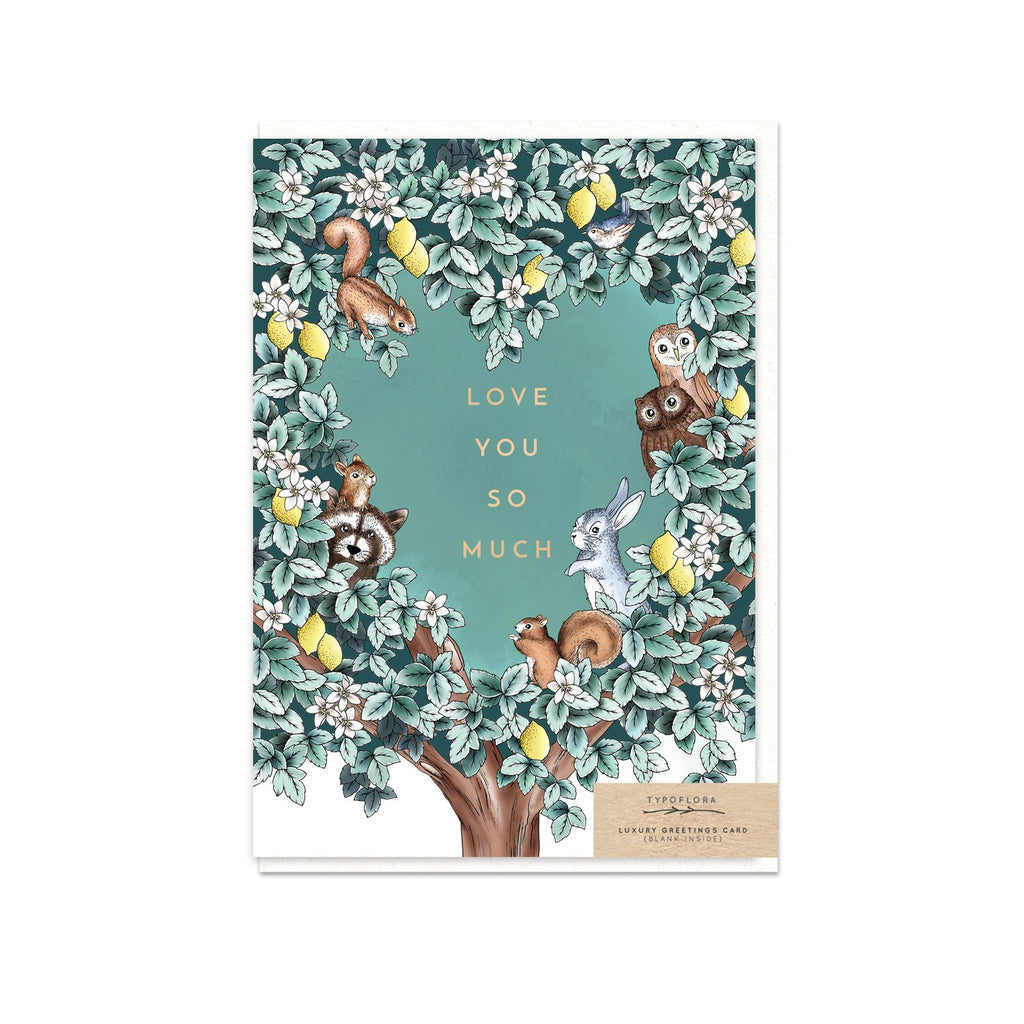 Typoflora Greeting Card - Woodland Love You So Much