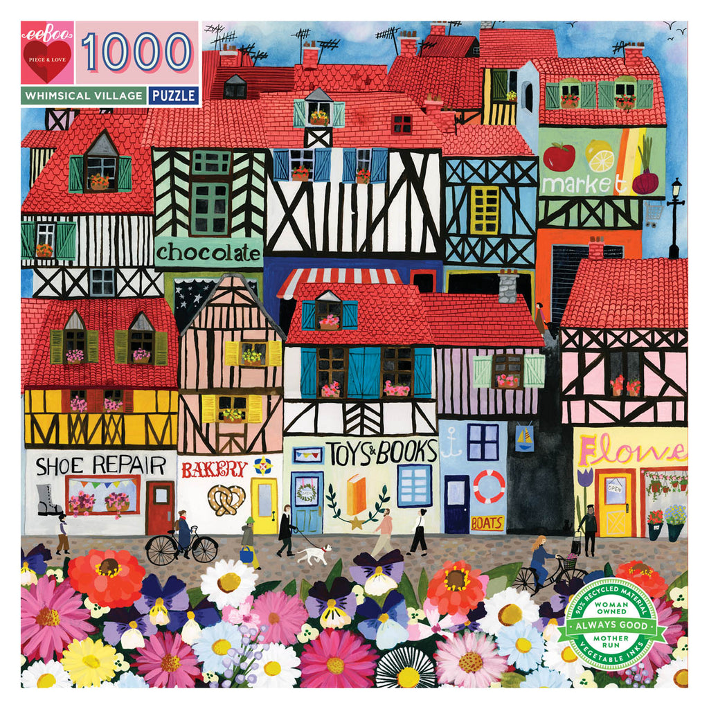 Eeboo Jigsaw Puzzle 1000 Piece - Whimsical Village