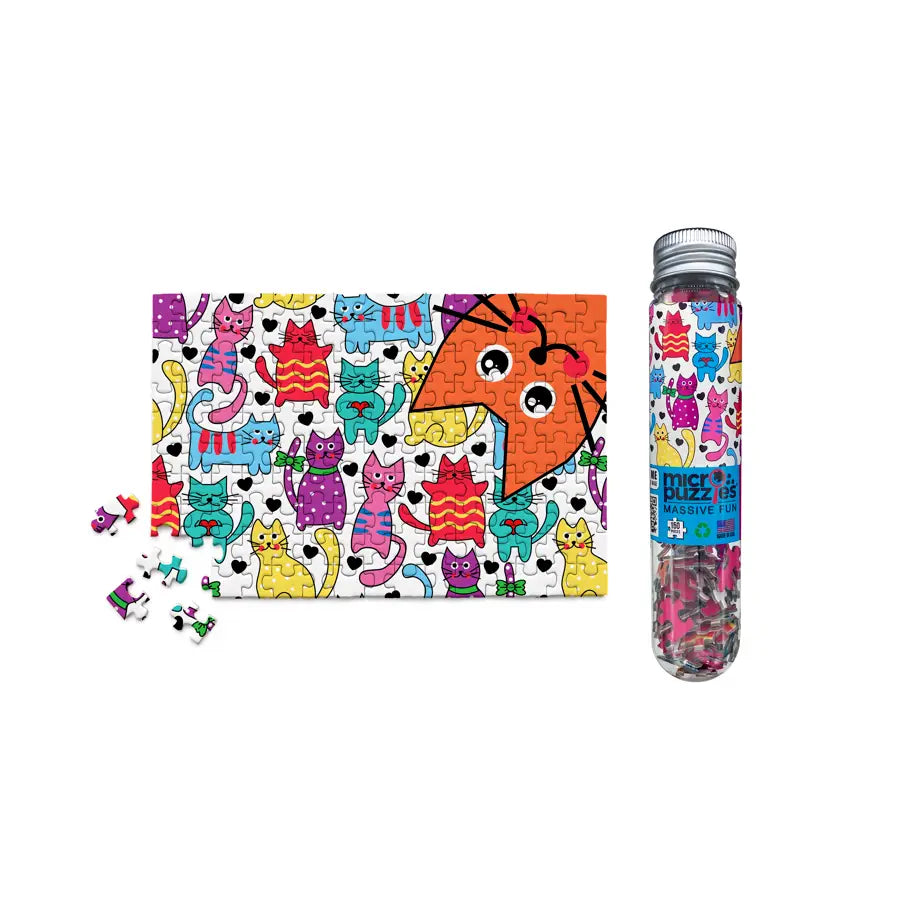 Micro Puzzles Mini 150 piece Jigsaw Puzzle- 21 Cats and Bob