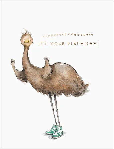Greeting Card - Foil Card - Emu Birthday
