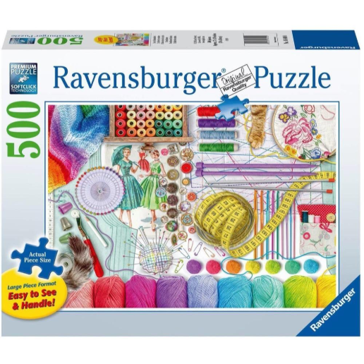 Ravensburger Jigsaw Puzzle 500 Piece Large Format- Needlework Station
