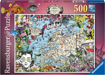 Ravensburger Jigsaw Puzzle 500 Piece - European Map Quirky Circus